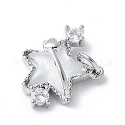 Подвески из латуни микропаве с фианитами и стеклом KK-F892-47P