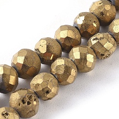 Fili di perline di cristallo di quarzo geode druzy placcato elettrolitico&nbsp;G-I250-05C