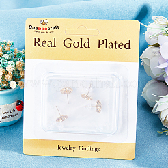 6 шт. серьги-гвоздики из латуни с микропаве из кубического циркония KK-BBC0008-69B