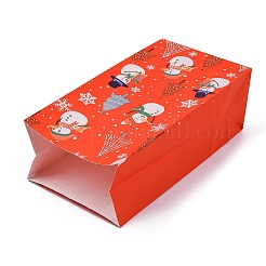 Прямоугольные бумажные упаковочные пакеты с рождественским принтом CARB-D016-01A