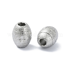 変色しにくい316サージカルステンレススチールビーズ  テクスチャ  星と楕円  ステンレス鋼色  10x8mm  穴：3mm&nbsp;LS-STAS-H191-05A-P