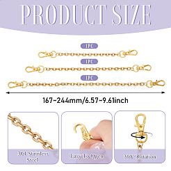 3 Stück 3 Stile 304 Edelstahl Kabelkette Tasche Verlängerungsketten&nbsp;FIND-TA00001