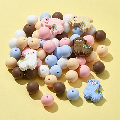 Силиконовые фокусные бусины альпака/круглые SIL-FS0001-13