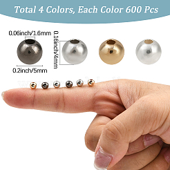 2400 шт. 4 цвета круглые пластиковые бусины-разделители ccb&nbsp;CCB-PA0001-05C
