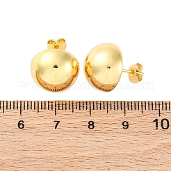 半円形 304 ステンレススチール スタッド イヤリング  ゴールドカラー  14mm&nbsp;EJEW-A125-80C-G