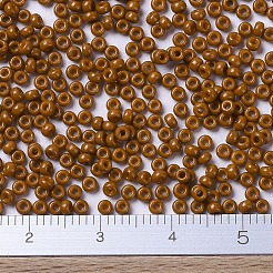MIYUKIラウンドロカイユビーズ  日本製シードビーズ  11/0  （rr4459)デュラコート染め不透明シエナ  2x1.3mm  穴：0.8mm  約50000個/ポンド&nbsp;SEED-G007-RR4459