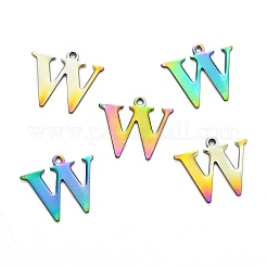 Breloques alphabet en acier inoxydable 304 avec placage ionique (IP)&nbsp;LS-STAS-H122-W-M
