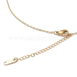 Ожерелье с прямоугольным кулоном из нержавеющей стали 304 с цепочками-коробками для женщин NJEW-I123-02A