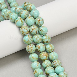 Синтетических нитей бирюзовые бусы TURQ-H038-10mm-XXS23