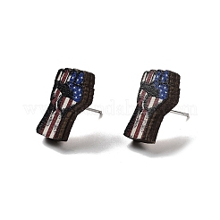 Aretes de madera del día de la independencia&nbsp;EJEW-D108-01G