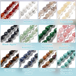 48 шт. 12 стили бусин из смешанных драгоценных камней G-NB0005-83