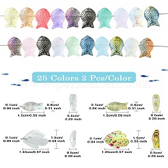 50шт 25 стиля гальванические стеклянные бусины ручной работы&nbsp;EGLA-YW0003-14