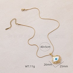 Ожерелья с подвеской от сглаза из хирургической нержавеющей стали 316 с эмалью для женщин&nbsp;AR3641