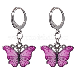 Серьги с подвесками из платинового сплава и эмалью EJEW-JE05586