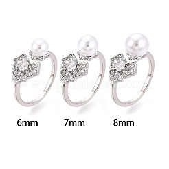 Оправы для колец-манжет из листовой латуни с микропаве из прозрачного кубического циркония KK-T076-34P