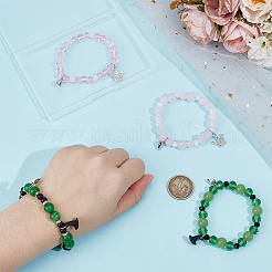 4 stücke 4 arten hexe hut krone legierung charme glas & synthetische mondstein & katzenauge perlen stretch-armband sets&nbsp;BJEW-PH01982