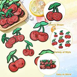 25 шт. 5 стиля вишневой фетровой ткани с блестящими пайетками&nbsp;PATC-CJ0001-02