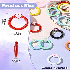 24 шт. 12-х цветные застежки-кольца из сплава с пружиной&nbsp;FIND-CJ0003-44