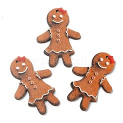 Большие подвески из дерева с односторонним принтом&nbsp;WOOD-D025-04