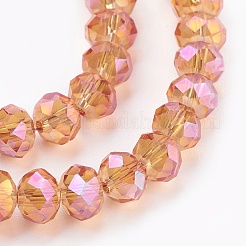 Стеклянные бусины с гальваническим покрытием &nbsp;X-GLAA-K027-FR-A01