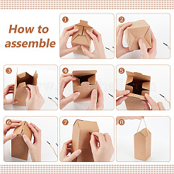 Конфеты из крафт-бумаги в форме домика&nbsp;LS-CON-WH0105-01