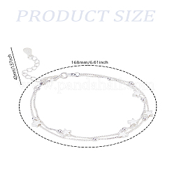 1шт латунные цепочные двухслойные браслеты&nbsp;BJEW-LP0004-39