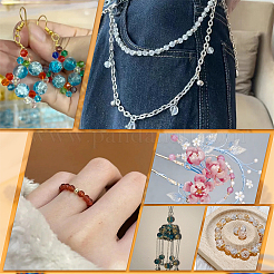 500 шт. 5-цветные прозрачные стеклянные бусины с эффектом кракле CCG-PH0001-16