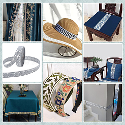 Винтажная жаккардовая лента из полиэстера&nbsp;OCOR-WH0105-139B