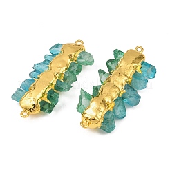 Подвески-соединители из натуральных кварцевых кристаллов в виде бусин с гальваническим покрытием двухцветного цвета&nbsp;KK-H516-18G-03