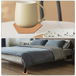 Самоклеящаяся пробковая подставка&nbsp;AJEW-WH20042-14B