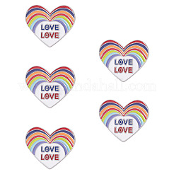 5 Stück Emaille-Anstecker mit Herz und Wort „Love Pride Month“&nbsp;JEWB-TA0001-27
