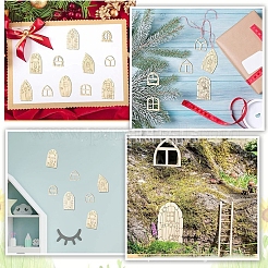 Ornements de figurines de porte de fée en bois&nbsp;WG60624-01