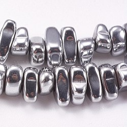 Chapelets de perles en hématite synthétique électrolytique sans magnétiques, pépites, platinée, 4~6x5~12x3mm, Trou: 0.7mm, Environ 100 pcs/chapelet, 15.7 pouce (40 cm)