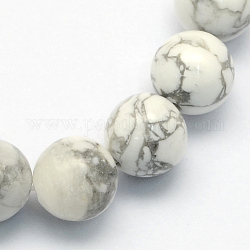 Chapelets de perles en howlite naturelle, 10.5mm, Trou: 1.2mm, Environ 36 pcs/chapelet, 15.7 pouce
