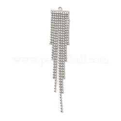 Brass Ball Chains Tassels Pendant, Platinum, 62x11x1mm, Hole: 1.4mm