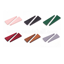 Ciondoli in legno di pera, tinto, triangolo, colore misto, 40x14x4~5mm, Foro: 1.6 mm