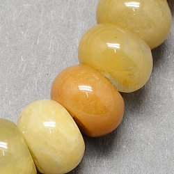 Natürlicher Edelstein alter Topas Jade Stein Rondelle Perlen Stränge, dunkelgolden, 8x5 mm, Bohrung: 1 mm, ca. 60~65 Stk. / Strang, 15.7 Zoll