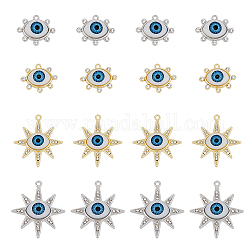 Hobbiesay 16 pièces 4 styles breloques en émail toutes sortes d'yeux style mixte émail rhinest1 diamants yeux bleus bracelet à bricoler soi-même collier boucles d'oreilles bracelets de cheville fabrication de bijoux à bricoler soi-même
