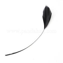 Accesorios de vestuario de moda de plumas de ganso, negro, 130~190x12~38mm