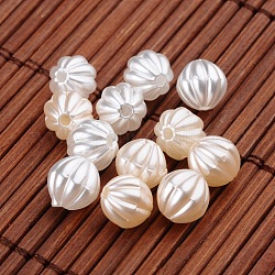 Abalorios de acrílico de la perla de imitación reronda, abalorios corrugados, color mezclado, 8mm, agujero: 2 mm