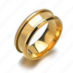 201 impostazioni per anelli scanalati in acciaio inossidabile, anello del nucleo vuoto, per la realizzazione di gioielli con anello di intarsio, oro, formato 12, 8mm, diametro interno: 22mm