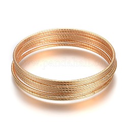304 set di braccialetti buddisti in acciaio inossidabile, oro, 2-3/8 pollice (6 cm), su 7 pc / insieme
