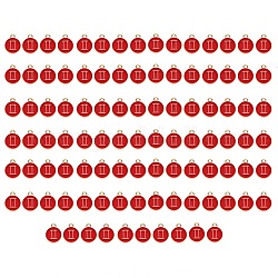 Emaille Anhänger Legierung, flach rund mit Konstellation / Sternbild, Licht Gold, rot, Zwillinge, 15x12x2 mm, Bohrung: 1.5 mm, 100 Stück / Karton
