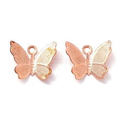 Brass Charms, Butterfly, Rose Gold, 13x11mm