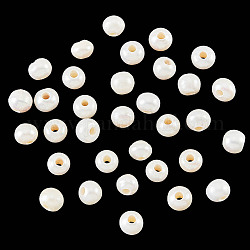 Natürlichen Süßwasser-Perlen, Runde, antik weiß, 9x7.5~8 mm, Bohrung: 2.5 mm