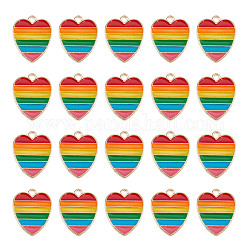 NBEADS 30 Pcs Heart Rainbow Charms, Heart Alloy Enamel Pendants LGBT Gay Pride Gift Colorful Heart Dangle Charms for LBGT Christmas Valentine's Day Jewelry Making Necklaces Bracelets