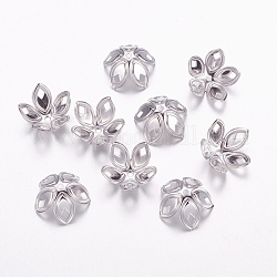 Iron Bead Caps, Platinum Color, about 18mm in diameter, 8mm high, hole: 2mm
