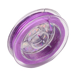 Fil élastique de perles extensible solide, chaîne de cristal élastique plat, support violet, 0.8mm, environ 10.93 yards (10 m)/rouleau