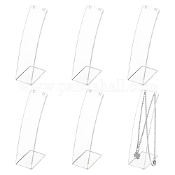 FINGERINSPIRE 6 Pcs L-Shape Acrylic Necklace Holder(Clear, 11.5cm Height) Slant Back Earring Display Stand Jewelry Organizer for Earring Necklace Long Chain Pendant Jewelry Storage Rack for Retail