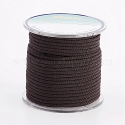 Corde in poliestere rotonde, corde di milano / corde intrecciate, con bobine casuali, marrone noce di cocco, 2.5mm, circa 10.93 iarde (10 m)/rotolo